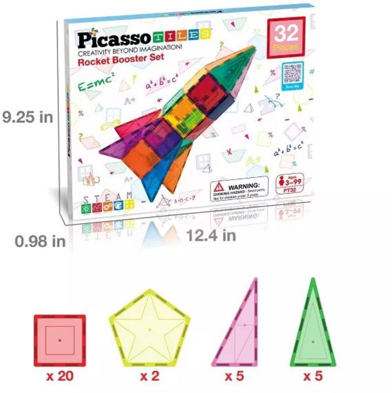 Picasso Tiles Magnetic Rocket Booster Set 32Τμχ (PT32) - φωτογραφία 6