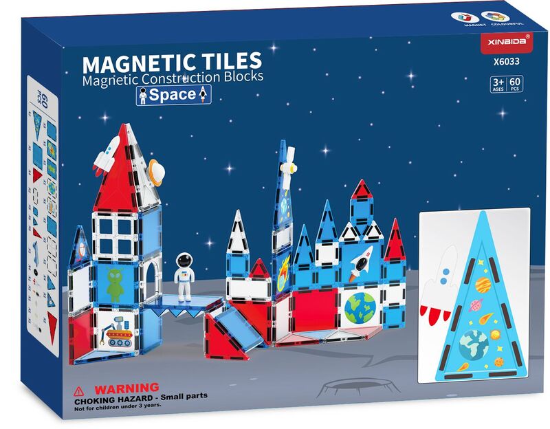 BW Magnetic Tiles Διάστημα 60Τμχ (X6033)