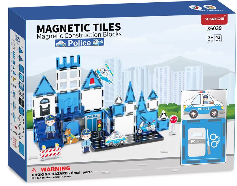 BW Magnetic Tiles Αστυνομία 42Τμχ (X6039)