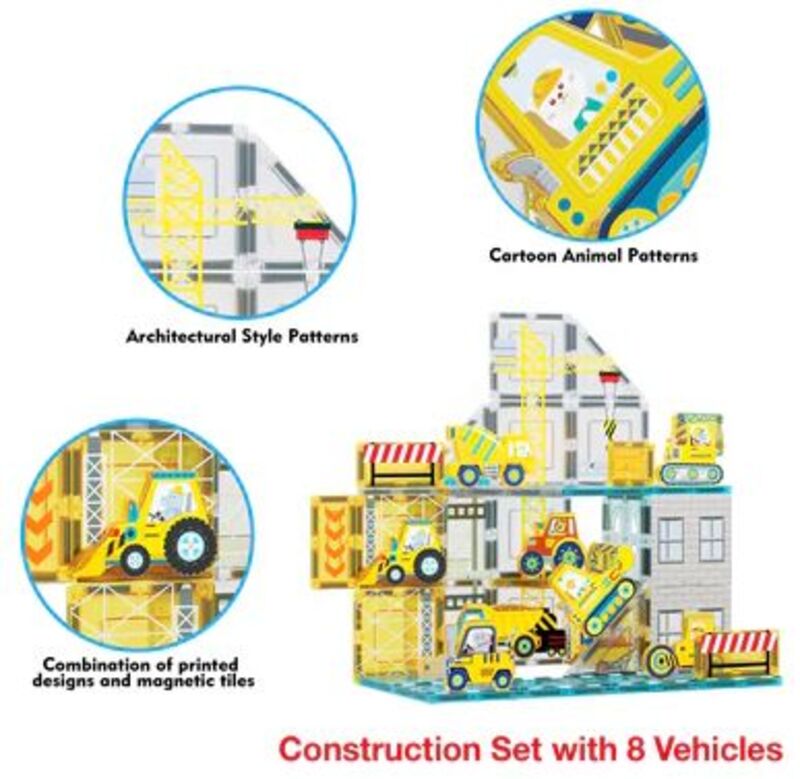 Picasso Tiles Construction Set With 8 Vehicles 45Τμχ (PTQ11) - φωτογραφία 3