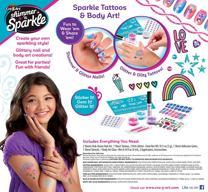 Cra-Z-Art Shimmer 'N Sparkle Sparkling Glitter Tattoos & Nails (65502) φωτογραφία
