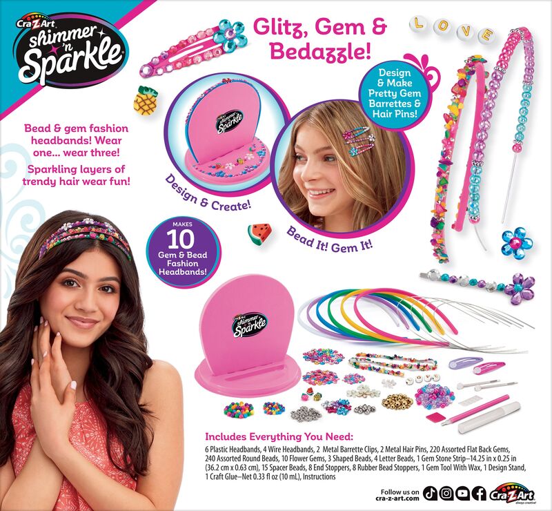Cra-Z-Art Shimmer'N Sparkle Sparkling Headbands & Barrettes (65595) φωτογραφία