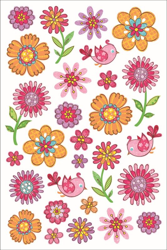 LKing Sticker Λουλούδια Glitter (CLA3015V)