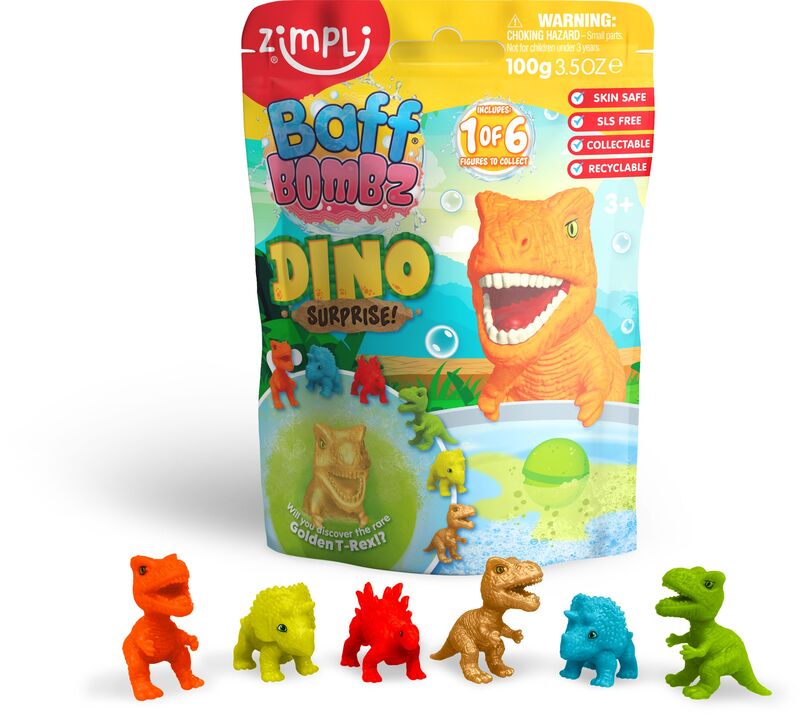 Zimpli Kids Baff Bombz Dino Surprise! 100gr.-6 Σχέδια-1Τμχ (6933)
