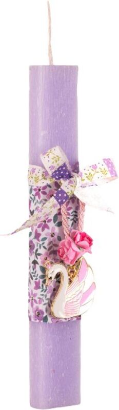 Λαμπάδα Πλακέ Κύκνος Με Μεταλλικό Σμάλτο (98.29.5120)