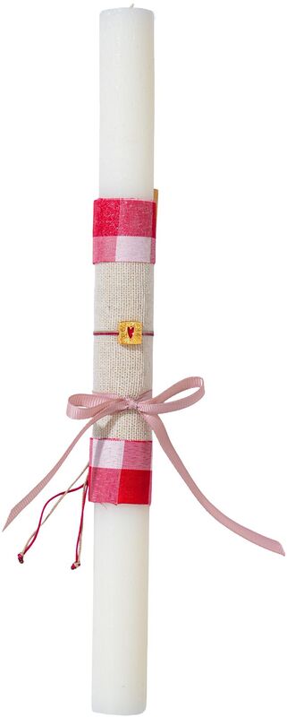 Λαμπάδα Βραχιόλι Επίχρυση Χάντρα Με Κόκκινη Καρδιά 1cm (ML26007)