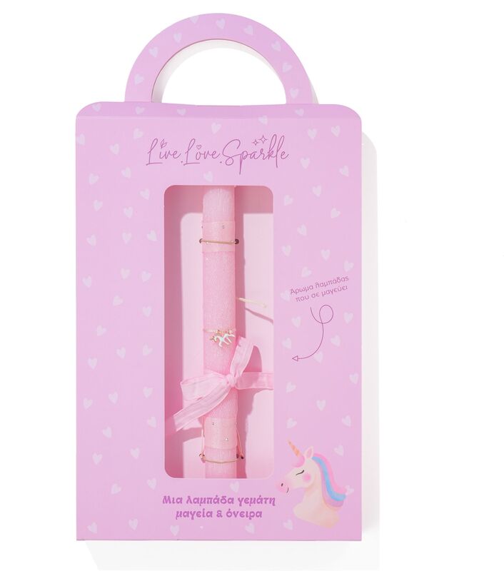 Λαμπάδα Βραχιόλι Μονόκερος Ροζ Σμάλτο 1.9cm (ML26011)