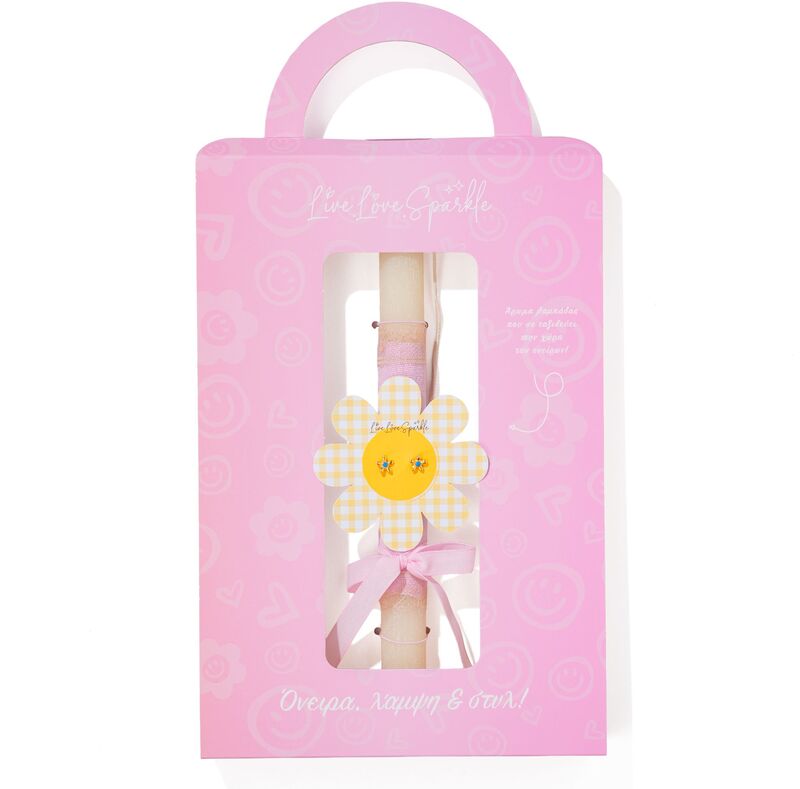 Λαμπάδα Σκουλαρίκια Λουλούδι Σε Χάρτινη Καρδιά (ML26024)