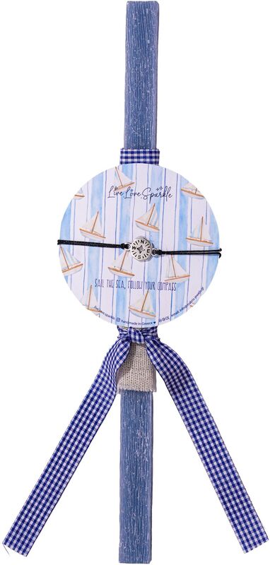 Λαμπαδάκι Βραχιόλι Επάργυρη Πυξίδα 1.2cm (ML26030)