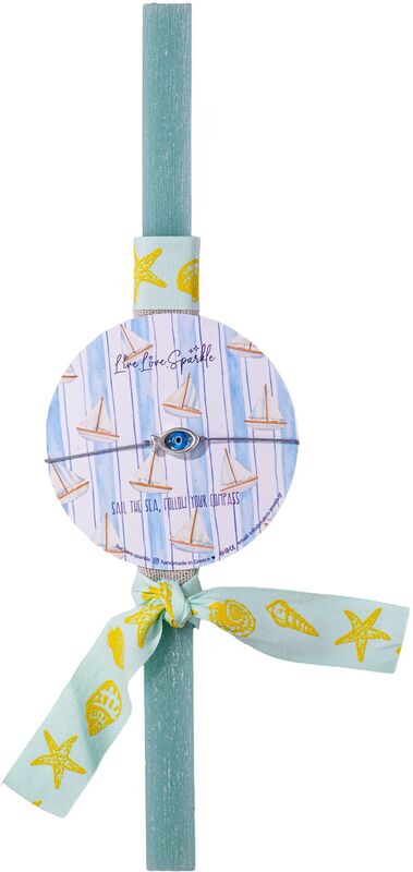 Λαμπαδάκι Βραχιόλι Επάργυρο Ψαράκι Κρυσταλλάκι 1.5cm (ML26031)