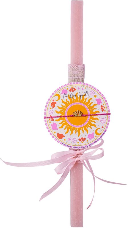 Λαμπαδάκι Βραχιόλι Επίχρυσο Στεμματάκι Καρδιά 1.2cm (ML26032)