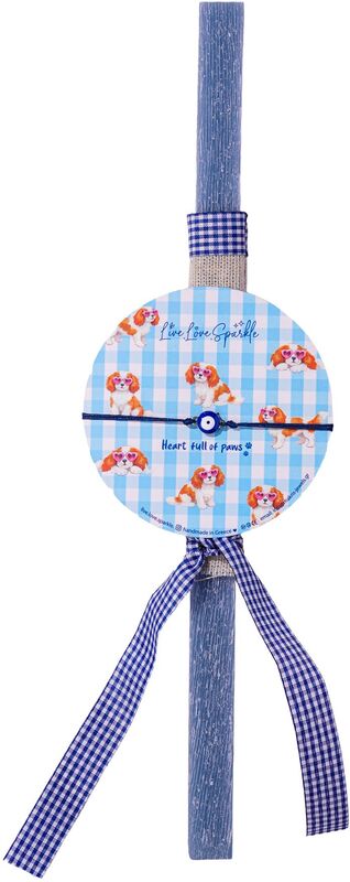 Λαμπαδάκι Βράχιολι Επάργυρο Μάτι Μπλε 1.2cm (ML26034)