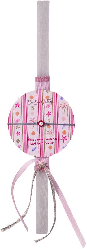 Λαμπαδάκι Βράχιολι Επάργυρο Μάτι Κόκκινο 1.2cm (ML26035)