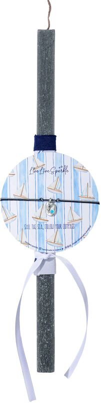 Λαμπαδάκι Βραχιόλι Επάργυρος Ιππόκαμπος Ματάκι 1.2cm (ML26050)