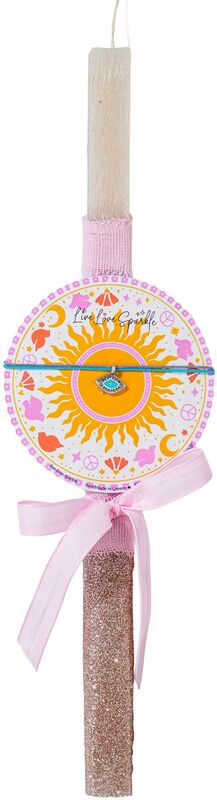 Λαμπαδάκι Βραχιόλι Επάργυρο Οβάλ Ματάκι Γαλάζιο 1.3cm (ML26052)