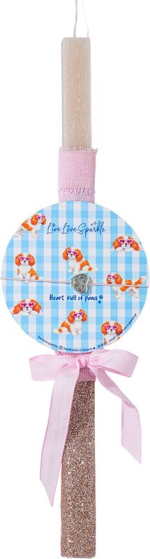 Λαμπαδάκι Βραχιόλι Επάργυρο Καρδιά Πατούσα 1.2cm (ML26053)