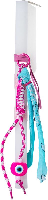 Λαμπάδα Bag Charms Μαντήλι Φούξια Μάτι Ημικύκλιο 2.5cm (ML26105)