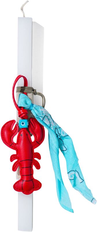 Λαμπάδα Bag Charms Μαντήλι Αστακός Κόκκινος (ML26108)