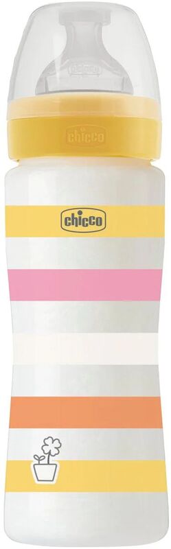 Chicco Μπιμπερό Πλαστικό Well Being Girl 330ml Θηλή Σιλικόνης 4m+ (A60-28637-11)