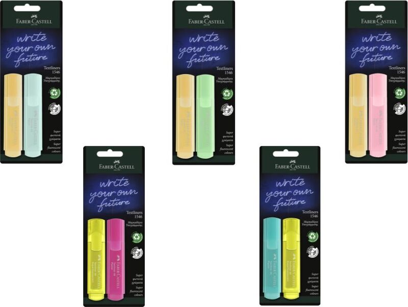 Faber Castell Υπογραμμιστής Pastel 1546 2Τμχ-5 Σχέδια (12309565)