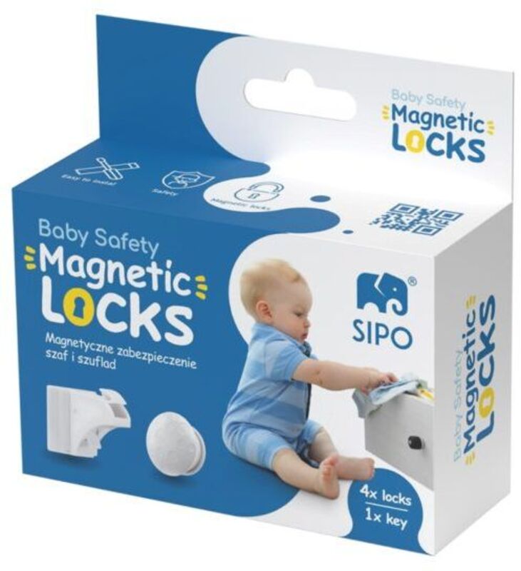 Sipo Μαγνητική Ασφάλεια Συρταριών/Ντουλαπιών 4Τμχ (SIP-SBS-M4)