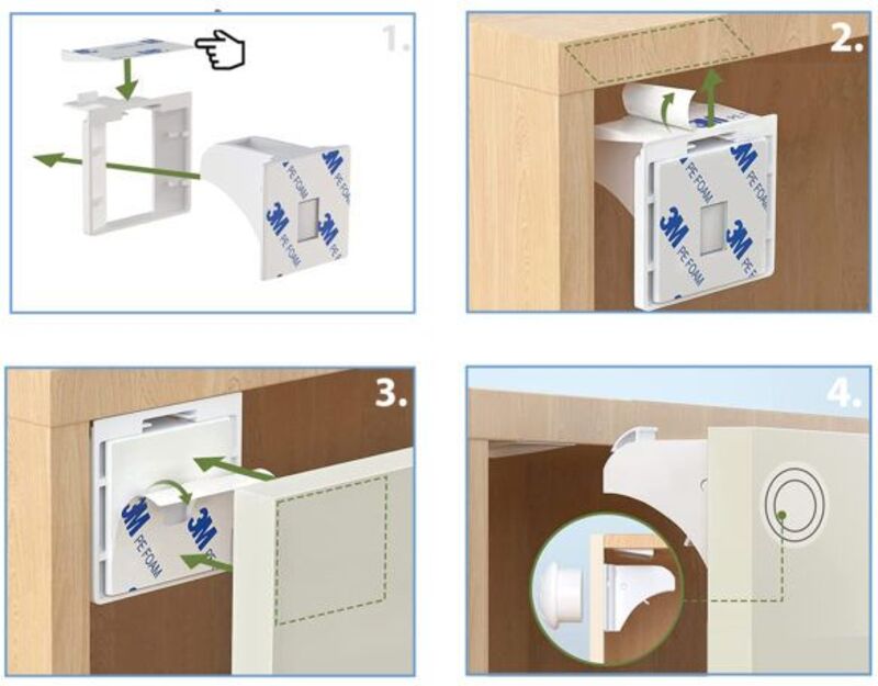 Sipo Μαγνητική Ασφάλεια Συρταριών/Ντουλαπιών 4Τμχ (SIP-SBS-M4) φωτογραφία