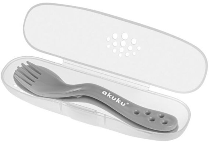Akuku Σετ Πιρούνι-Κουτάλι Σε Θήκη Γκρι (A0073) φωτογραφία