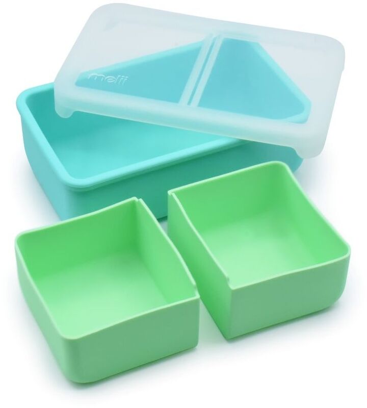 Melii Φαγητοδοχείο Σιλικόνης Με Ασποσπώμενα Διαχωριστικά Blue (MEL22310)