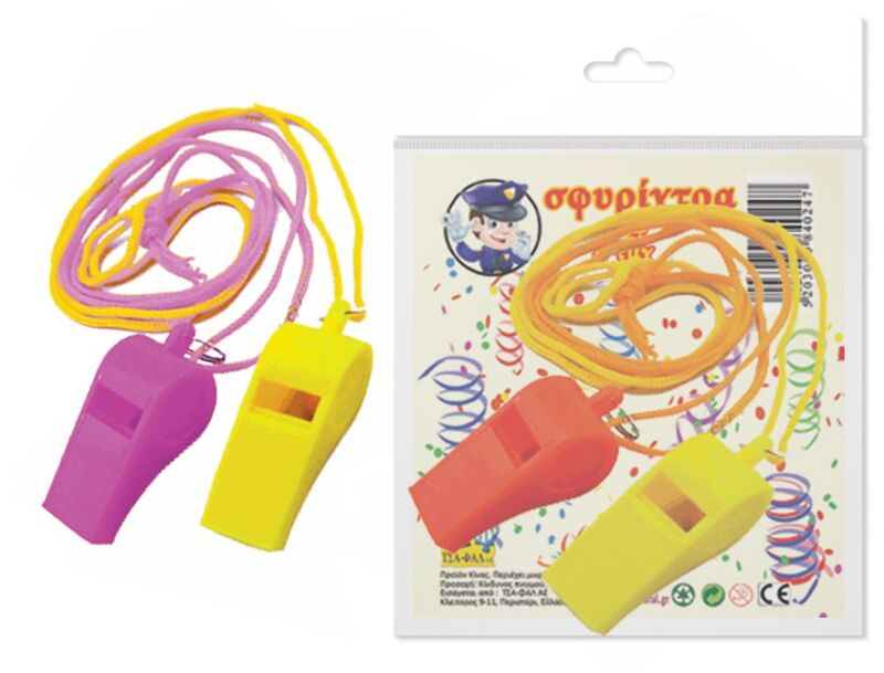 Σφυρίχτρα Με Κορδόνι Πλαστική Σετ 2Τμχ (Α4024.2)