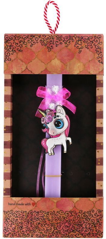 Λαμπάδα Μονόκερος Με Λουλούδια (LA25036P)