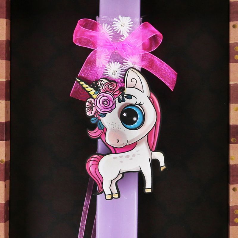 Λαμπάδα Μονόκερος Με Λουλούδια (LA25036P) φωτογραφία