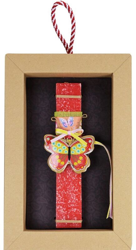 Λαμπάδα Πεταλούδα Φλοράλ-Κόκκινο (LA26005C) φωτογραφία