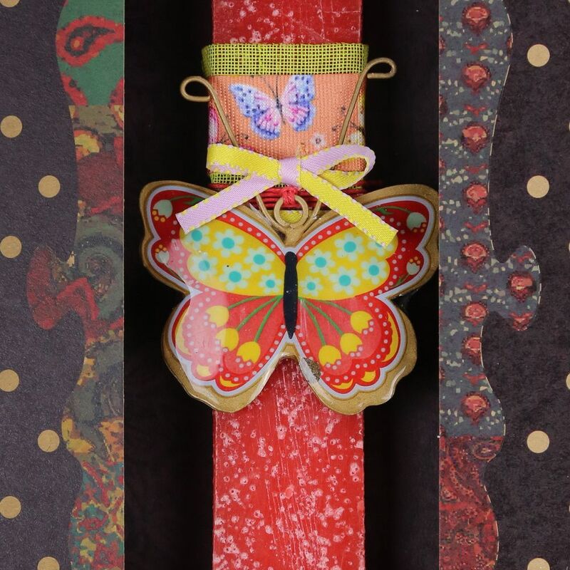 Λαμπάδα Πεταλούδα Φλοράλ-Κόκκινο (LA26005C) φωτογραφία