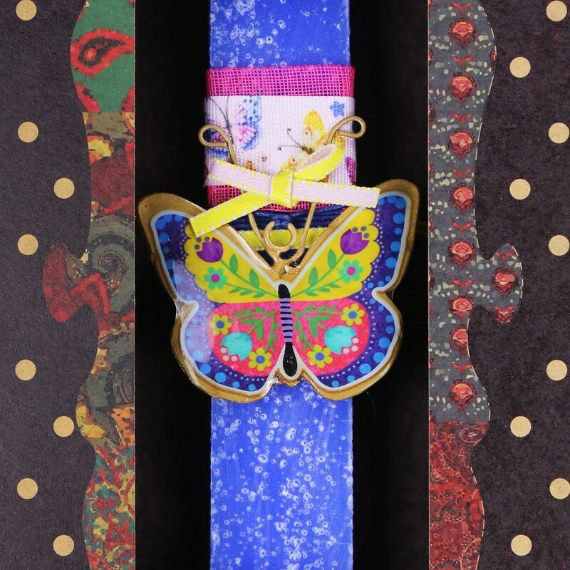 Λαμπάδα Πεταλούδα Φλοράλ-Μπλε (LA26005D) φωτογραφία