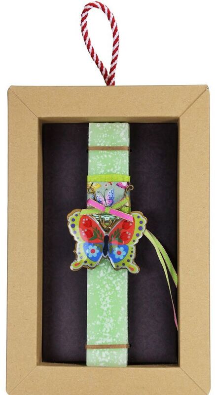 Λαμπάδα Πεταλούδα Φλοράλ-Πράσινο (LA26005A) φωτογραφία