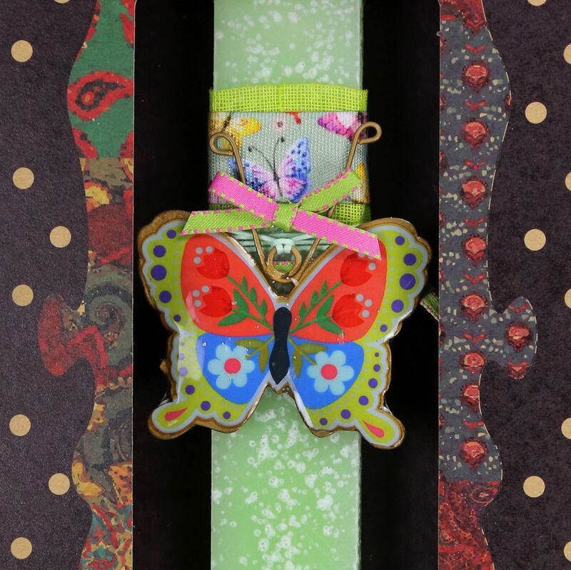 Λαμπάδα Πεταλούδα Φλοράλ-Πράσινο (LA26005A) φωτογραφία