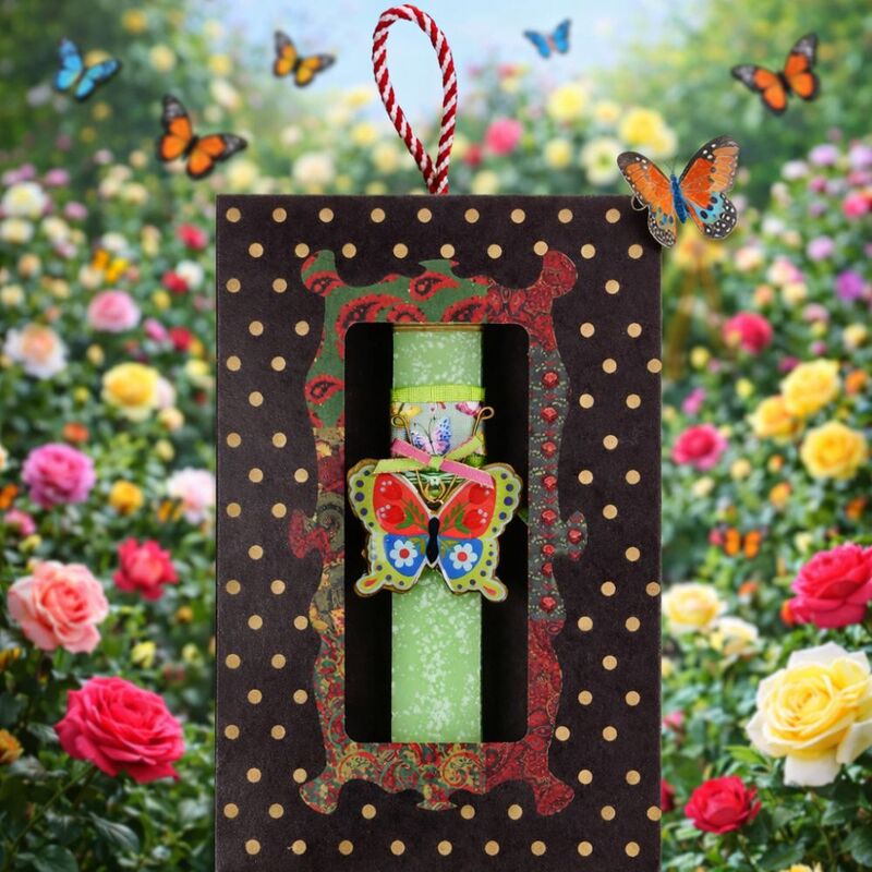 Λαμπάδα Πεταλούδα Φλοράλ-Πράσινο (LA26005A) φωτογραφία