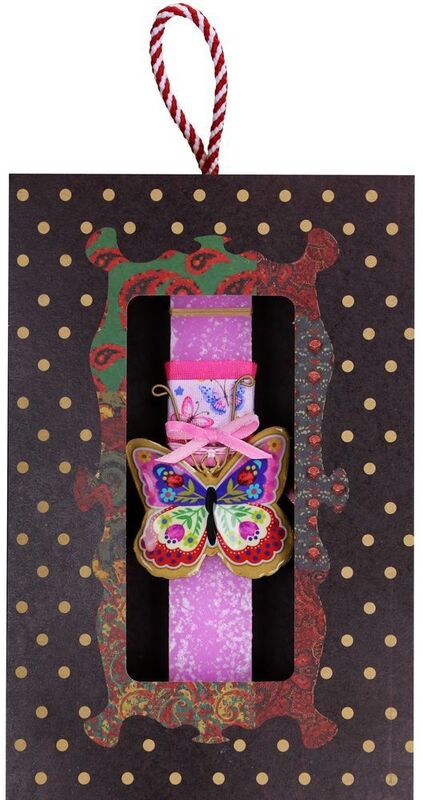 Synchronia Λαμπάδα Πεταλούδα Φλοράλ-Ροζ (LA26005B)