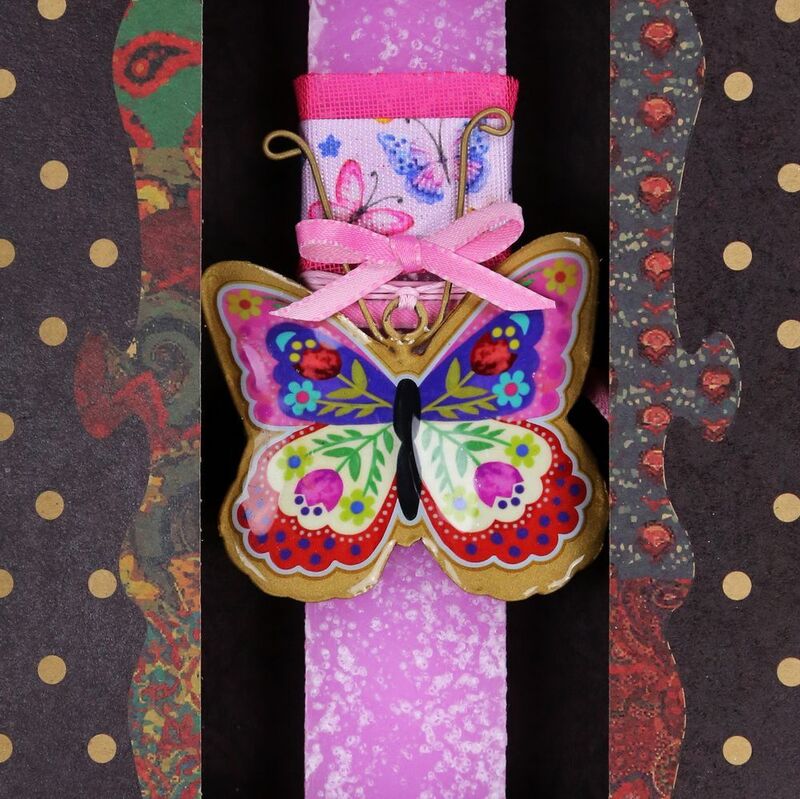 Λαμπάδα Πεταλούδα Φλοράλ-Ροζ (LA26005B) φωτογραφία