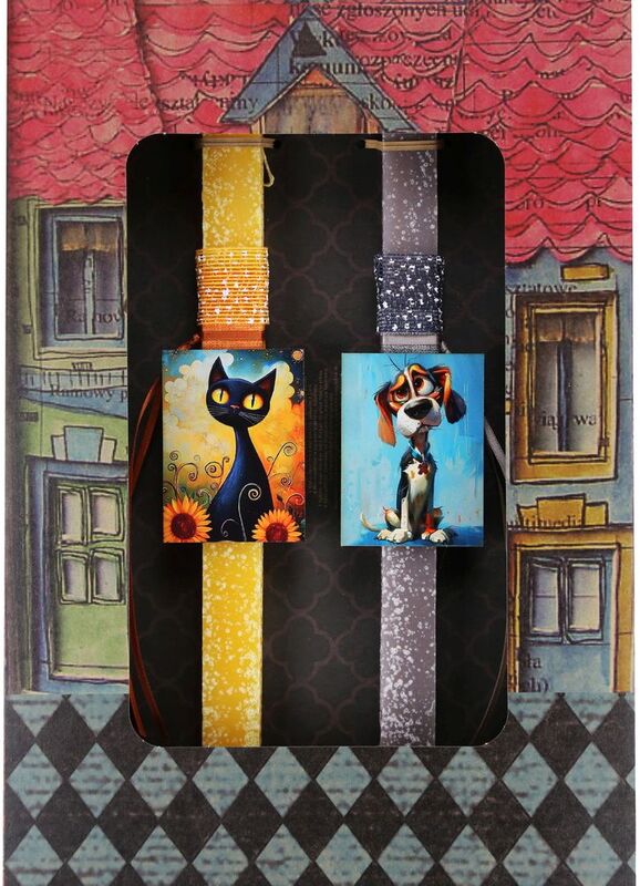 Synchronia Λαμπάδα Ζευγάρι Γάτα Σκύλος (LA26038B)