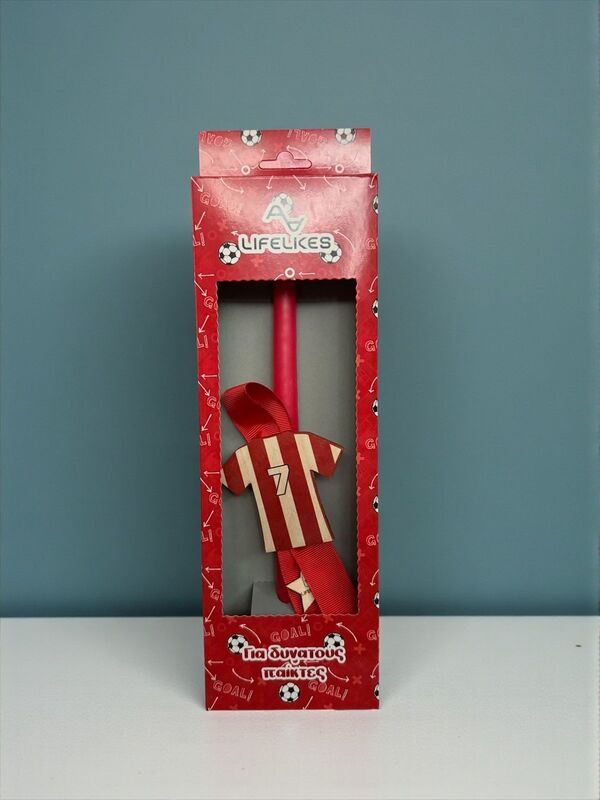 LifeLikes Λαμπάδα Lifelikes ΜΜ Ποδόσφαιρο Κόκκινο (04.21.00.000.6580)