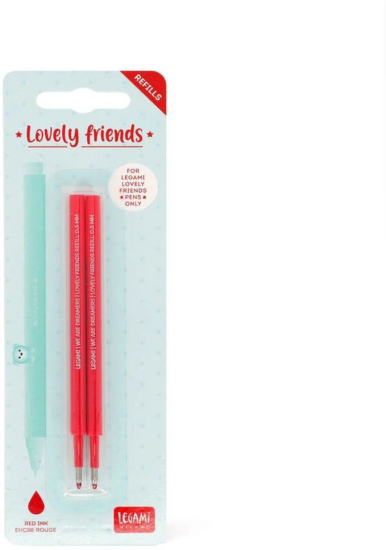 Legami Refills Gel Pen Lovely Friends-Lovely Friends Refill Set-Red (REFCPP0003)