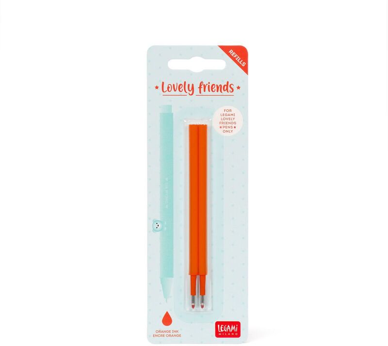 Legami Refills Gel Pen Lovely Friends-Lovely Friends Refill Set-Orange (REFCPP0010)