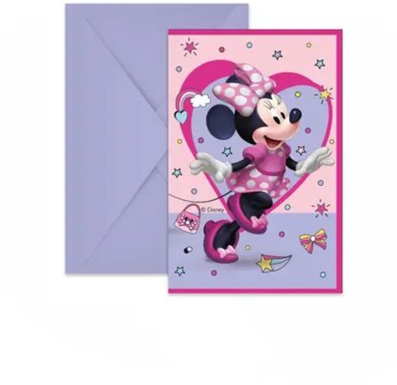 Προσκλήσεις Με Κοπτικό & Φάκελα Minnie Junior 6Τμχ (93942)