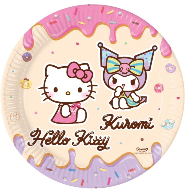 Πιάτα Μεγάλα Hello Kitty & Kuromi 23cm 8Τμχ (98232)