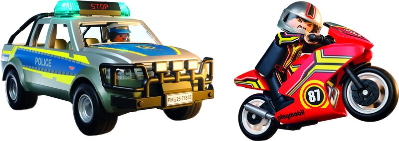Playmobil Αστυνομικό Όχημα Pickup & Μοτοσυκλέτα (71875)