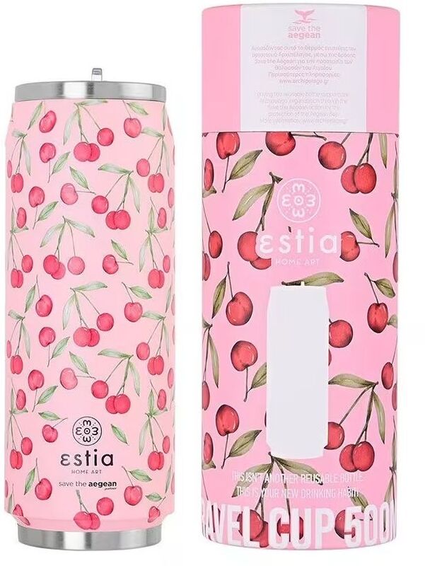 Estia Παγούρι Travel Cup Save The Aegean 500ml Cherry Rose (01-16791)