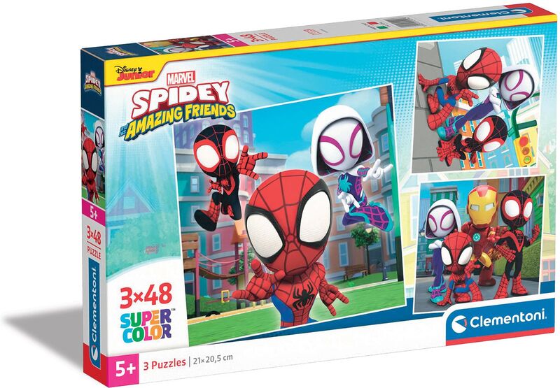 Clementoni Παζλ 3X48 Spidey & Οι Απίθανοι Φίλοι Του (1200-25294)