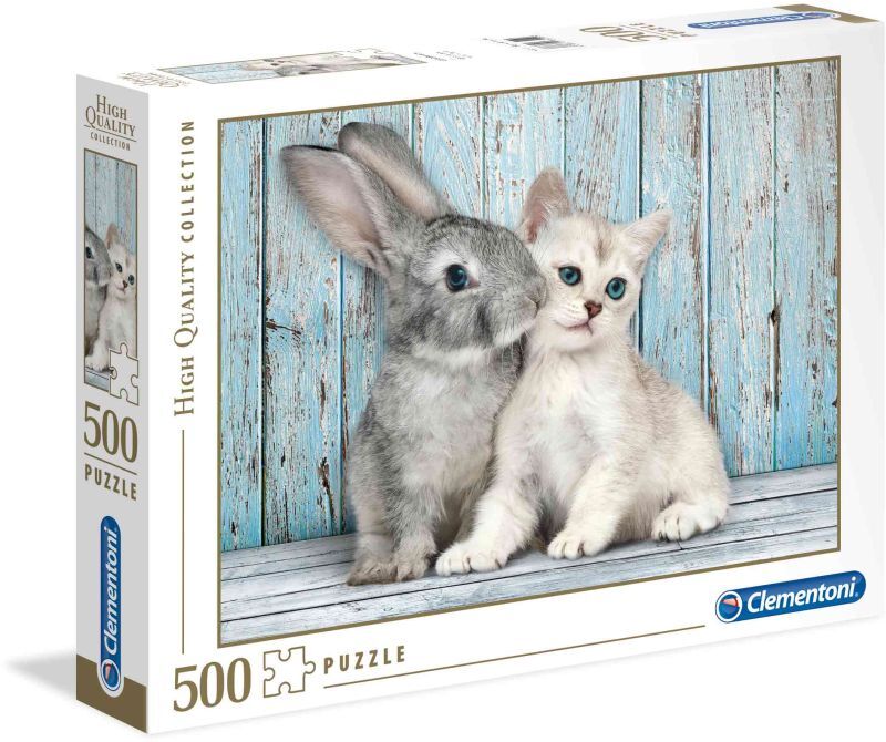 Clementoni Παζλ 500 H.Q. Cat & Bunny (1220-35004)