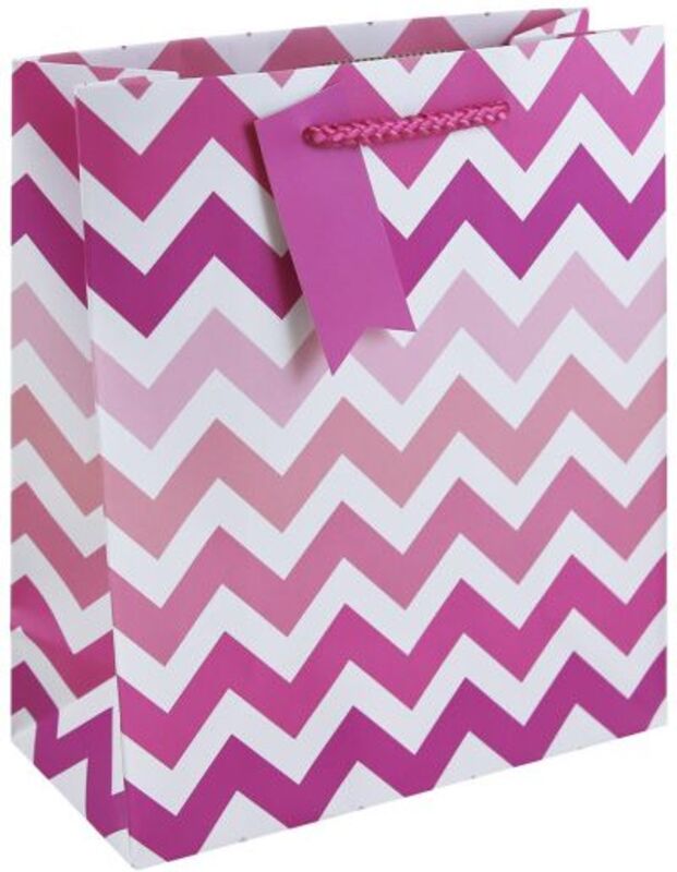 Eurowrap Χάρτινη Τσάντα Ροζ Ζικ-Ζακ Medium (34906-3C)
